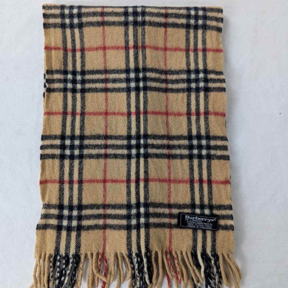Authentic BURBERRY Lambswool Scarf – Beige Nova Check Plaid – GREAT VALUE - Picture 2 of 7